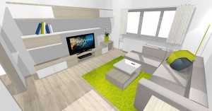 priestranná a vzdušná obývacia miestnosť